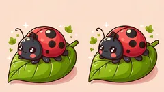 Tarkkaavaisuustesti: löydä leppäkerttukuvista 3 eroa 29 sekunnissa